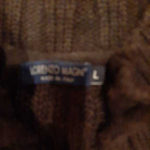 Men Lorenzo Magni Knit Brown Sweater Large Italy - Picture 2 of 3